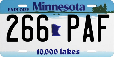 MN license plate 266PAF