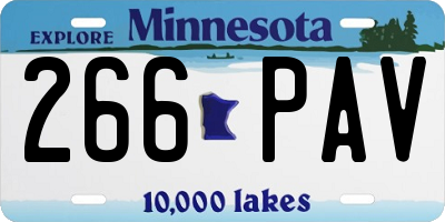 MN license plate 266PAV