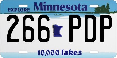 MN license plate 266PDP