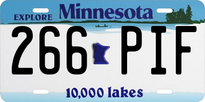 MN license plate 266PIF