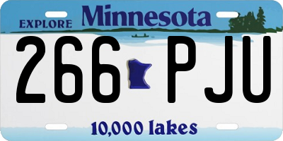 MN license plate 266PJU