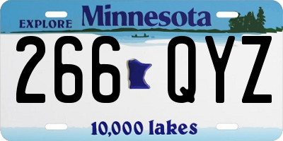 MN license plate 266QYZ