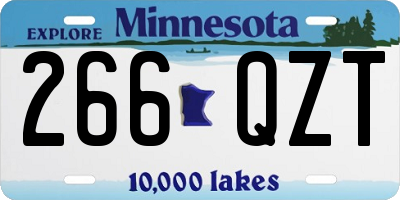 MN license plate 266QZT