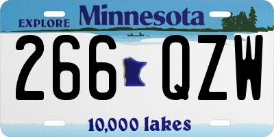 MN license plate 266QZW