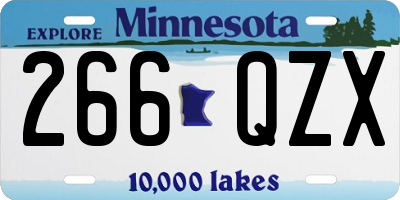 MN license plate 266QZX