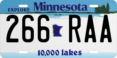 MN license plate 266RAA