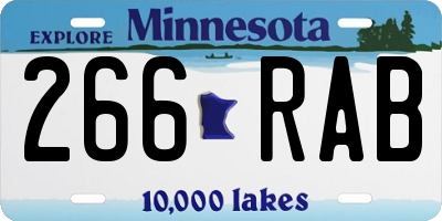 MN license plate 266RAB