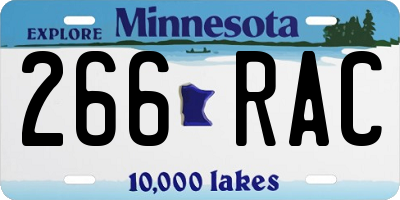 MN license plate 266RAC