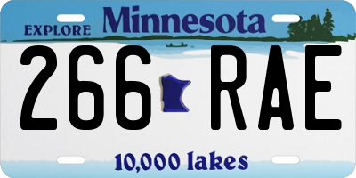 MN license plate 266RAE