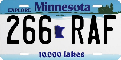 MN license plate 266RAF