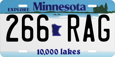 MN license plate 266RAG