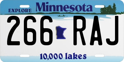 MN license plate 266RAJ