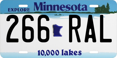 MN license plate 266RAL
