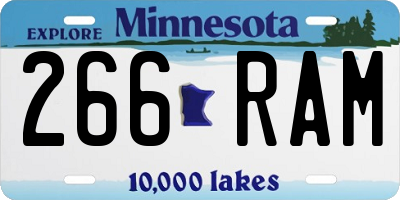 MN license plate 266RAM