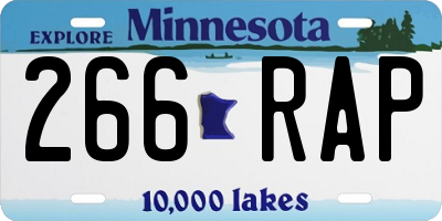 MN license plate 266RAP