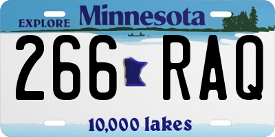 MN license plate 266RAQ
