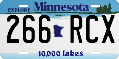 MN license plate 266RCX