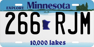 MN license plate 266RJM