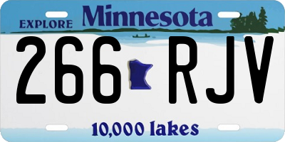 MN license plate 266RJV