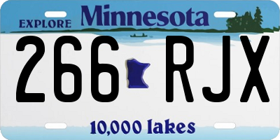 MN license plate 266RJX