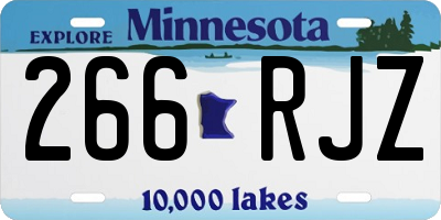 MN license plate 266RJZ