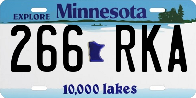MN license plate 266RKA