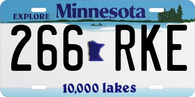 MN license plate 266RKE