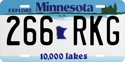 MN license plate 266RKG