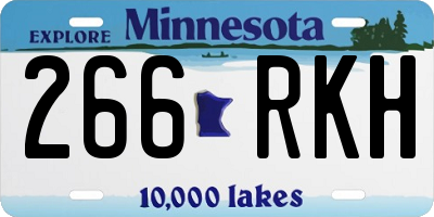 MN license plate 266RKH