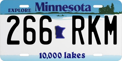 MN license plate 266RKM