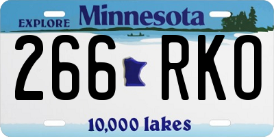 MN license plate 266RKO