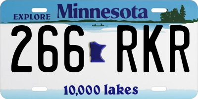 MN license plate 266RKR