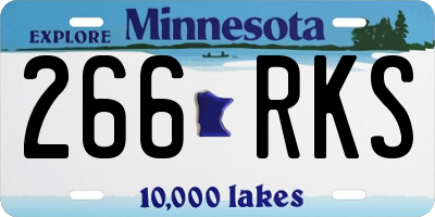 MN license plate 266RKS