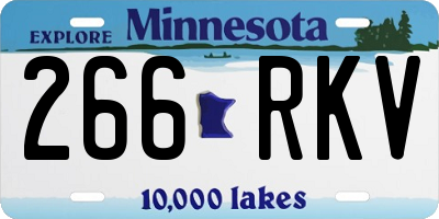MN license plate 266RKV