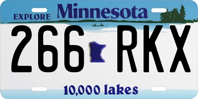 MN license plate 266RKX