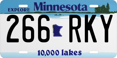 MN license plate 266RKY