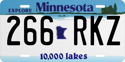 MN license plate 266RKZ