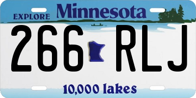 MN license plate 266RLJ