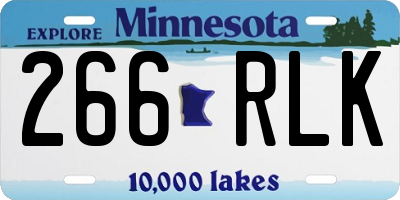 MN license plate 266RLK
