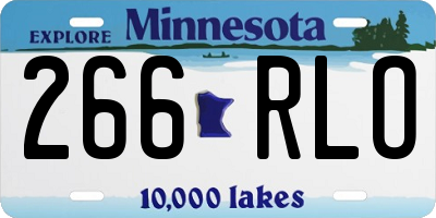 MN license plate 266RLO