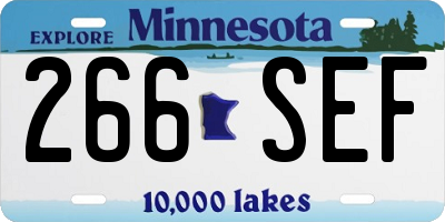MN license plate 266SEF