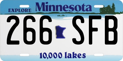 MN license plate 266SFB