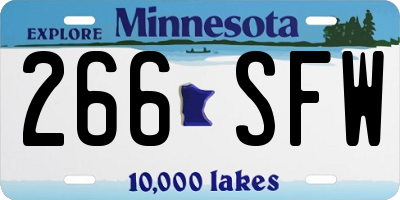 MN license plate 266SFW