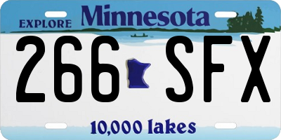 MN license plate 266SFX
