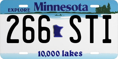 MN license plate 266STI