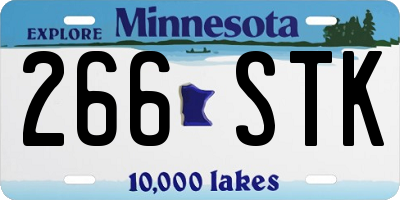 MN license plate 266STK