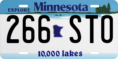 MN license plate 266STO