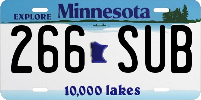 MN license plate 266SUB