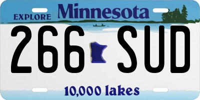 MN license plate 266SUD