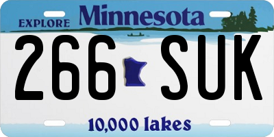 MN license plate 266SUK